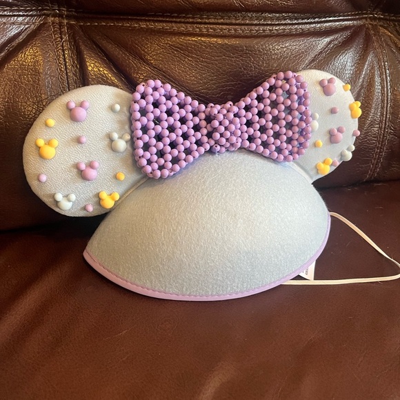 Disney Accessories - Disney Parks Minnie Mouse Beaded Purple Blue Ear Hat For Adults New With Tag